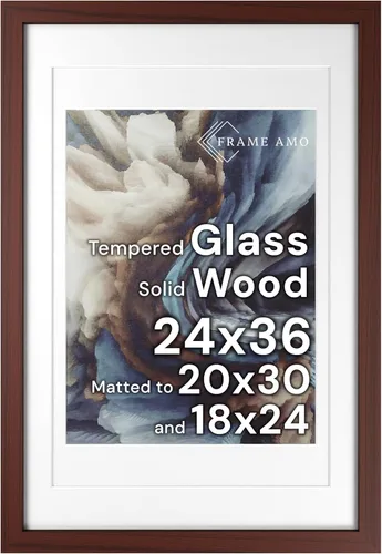 Miniatura 162 de Frame Amo Marco de póster de madera maciza de 13 x 19 pulgadas, color natural, tapete blanco para imagen de 11 x 17 pulgadas, parte frontal