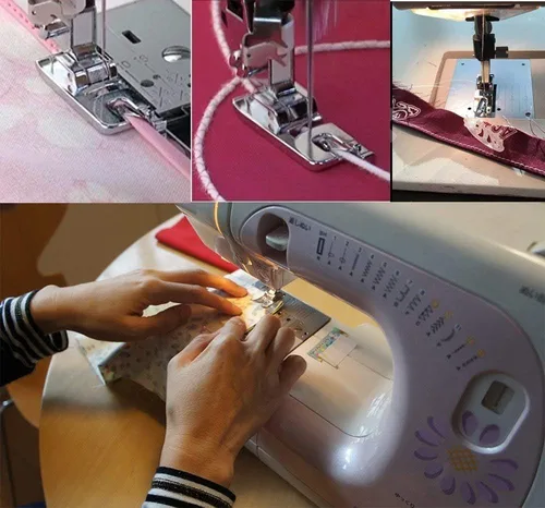 Miniatura 6 de Juego de 3 piezas de prensatelas para máquina de coser con dobladillo enrollado estrecho (0.118 in, 0.157 in y 0.236 in) para todas las máquinas