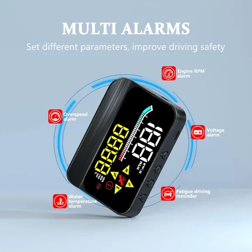 Miniatura 4 de Liiiyuan HUD M17, pantalla frontal OBD2 y GPS sistema dual velocímetro para coche, velocímetro digital con velocidad, dirección de viaje y alarma