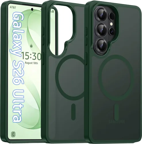Miniatura 33 de Oterkin Funda magnética para Samsung Galaxy S24 Ultra mate, funda para teléfono S24 Ultra compatible con MagSafe, esmerilada, translúcida, a prueba