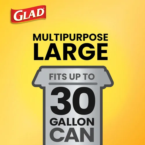 Miniatura 4 de Glad Bolsas de basura, fuertes bolsas de basura grandes de amarre rápido, 30 galones, 21 unidades (el paquete puede variar)