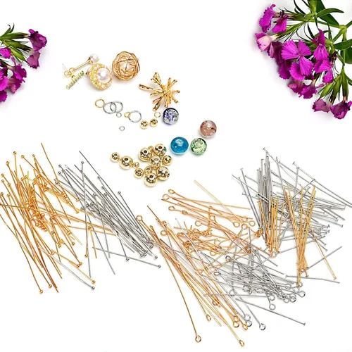 Miniatura 6 de Alfileres de cabeza plana llenos de oro de 18 quilates, 50 mm (1.96 pulgadas), 100 piezas, suministros para hacer joyas de aretes y pulseras, sin