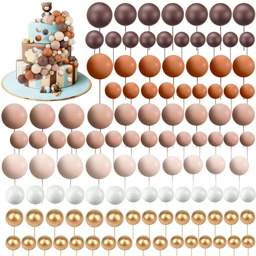 Miniatura 9 de Maitys 216 piezas de bolas para decoración de tartas, mini globos de espuma en forma de bola, para decoración de pastel para baby shower, fiesta