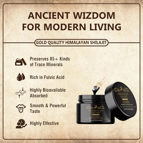Miniatura 3 de Shilajit - Resina del Himalaya – Shilajit 100% puro de grado dorado con ácido fúlvico y más de 85 oligoelementos complejos para energía y apoyo