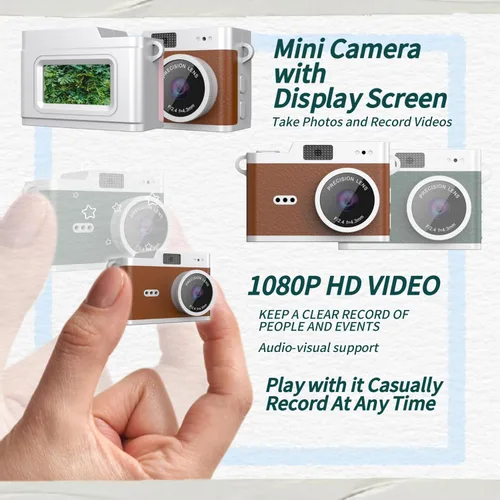 Miniatura 4 de Cámara digital con llavero, mini cámara digital con tarjeta de 32 GB, grabación de video, dijes para bolsa, micro cámara compacta para el pulgar