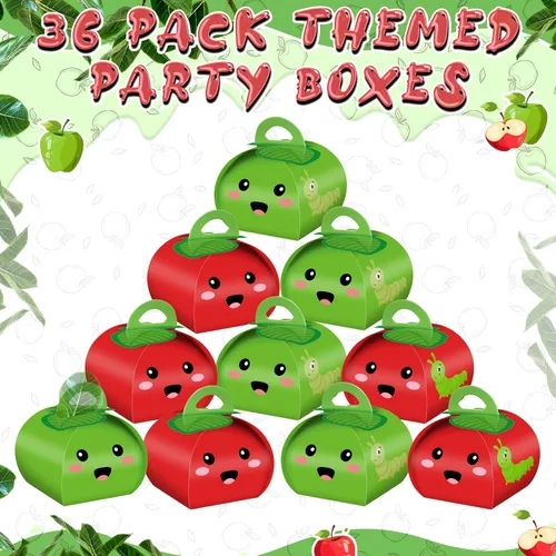 Miniatura 6 de TaoBary 36 Piezas Cajas de Favores de Fiesta de Manzana Caja de Dulces de Apreciación al Maestro Forma de Manzana Roja 3D Mini Bolsas de Regalitos