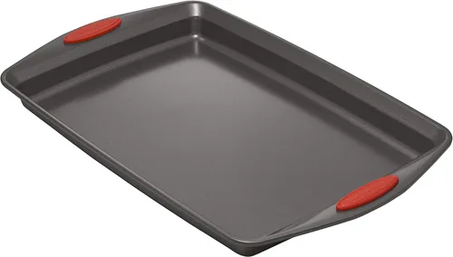 Miniatura 5 de Rachael Ray Utensilios antiadherentes para hornear con agarres que incluyen sartén antiadherente, bandeja para hornear, moldes para pasteles y Puños