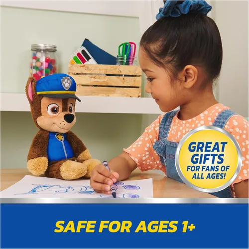 Miniatura 3 de GUND PAW Patrol Juguete Oficial de Peluche Chase Take Along Buddy, Animal de Peluche Premium para Edades de 1 Año en Adelante, Azul/Marrón, 13