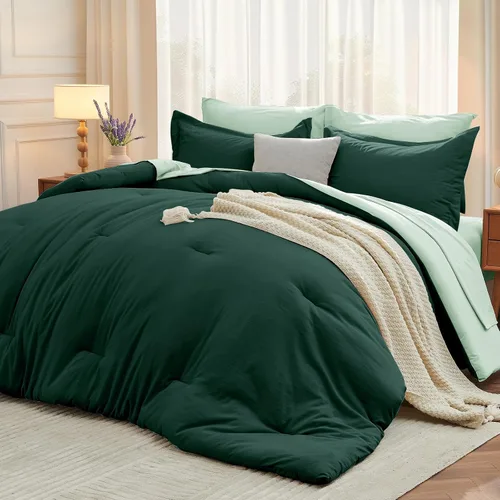 Miniatura 55 de MUXHOMO Juego de edredón de 5 piezas Twin XL, cama suave en una bolsa tamaño Twin XL, juego de ropa de cama para todas las estaciones con edredón