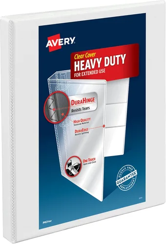 Miniatura 12 de Avery Carpeta antiadherente de 3 anillas, anillos inclinados de 1/2 pulgada, capacidad para 135 hojas, color negro (05233) (paquete de 2)
