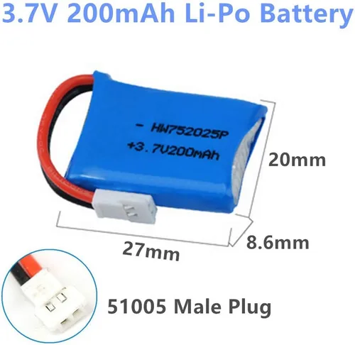 Miniatura 2 de CBB Batería Li-Po de 3.7V 200mAh Paquete de 4 para RC Drone con cargador inteligente 5 en 1