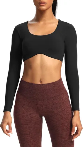 Miniatura 2 de Aoxjox Camiseta corta de manga larga para mujer Define Sculpt Workout Crop Top