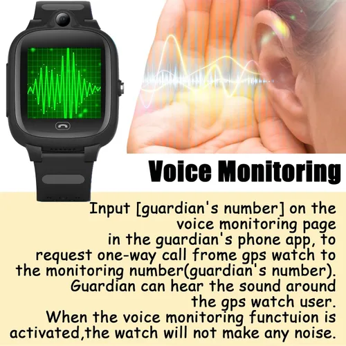 Miniatura 5 de TEZILON Reloj inteligente GPS 4G para niños, seguimiento global en tiempo real, videollamadas y texto Geo-Fence SOS Alerta de emergencia Mensaje