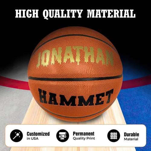 Miniatura 6 de HAMMET Baloncesto personalizado para interiores y exteriores con tu nombre o texto, regalo ideal para hijo, hija, niño o niña