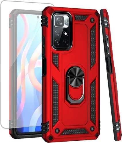 Miniatura 7 de Funda para Redmi Note 11 4G/para Redmi Note 11S 2201117TY con protector de pantalla de vidrio templado, [grado militar] Soporte magnético