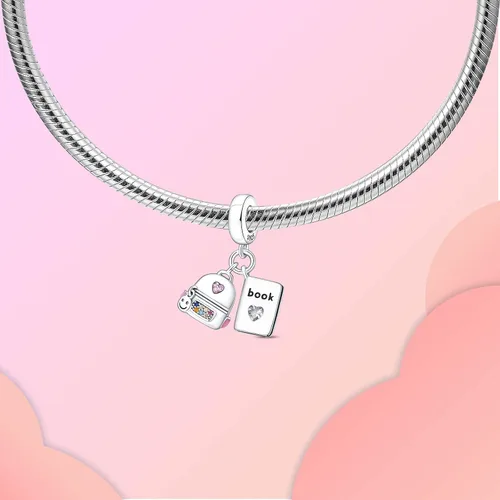 Miniatura 2 de Abalorio de plata de ley 925 para madre, hija, abuela, para familia, amor, madre, hija, abuela, para pulseras, collares, dijes, abalorios, joyería