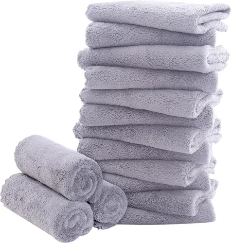 Miniatura 13 de Paquete de 16 paños para bebé, forro polar coral de lujo, extra absorbentes y suaves, para recién nacidos, bebés y niños pequeños, adecuados
