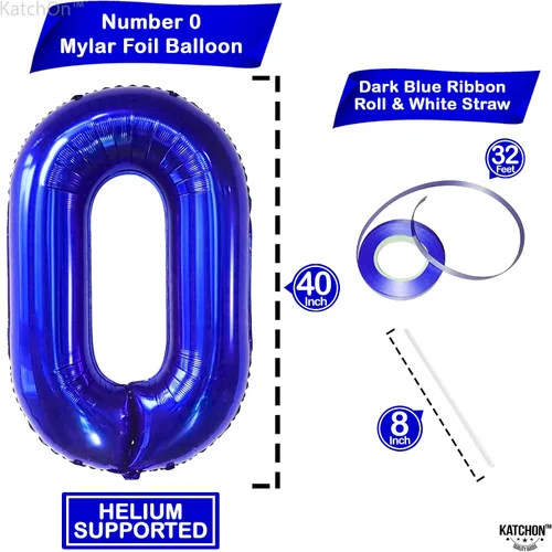 Miniatura 689 de KatchOn, Globo grande azul número 2 de 40 pulgadas Decoraciones de cumpleaños de Baby Shark para niño de 2 años Globo azul número 2 Globo
