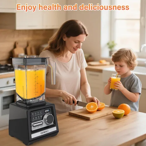 Miniatura 9 de OMMO Licuadora Peak1800W para batidos, licuadoras de batidos sin BPA de 68 onzas para cocina con control de 9 velocidades y temporizador integrado