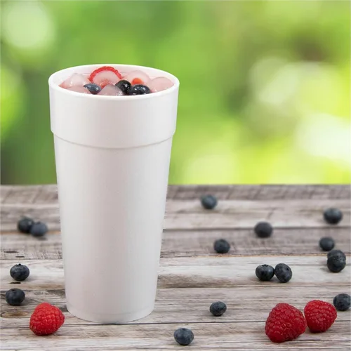 Miniatura 3 de Vasos térmicos de espuma Dart 24J16, para bebidas frías y calientes, con capacidad de 24 onzas, de color blanco, 25 unidades por bolsa