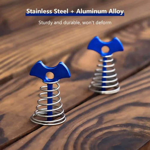 Miniatura 4 de Fishbone - Estacas de anclaje para cubierta con mosquetones, estacas de aluminio para tienda de campaña con hebilla de resorte, resistente al viento