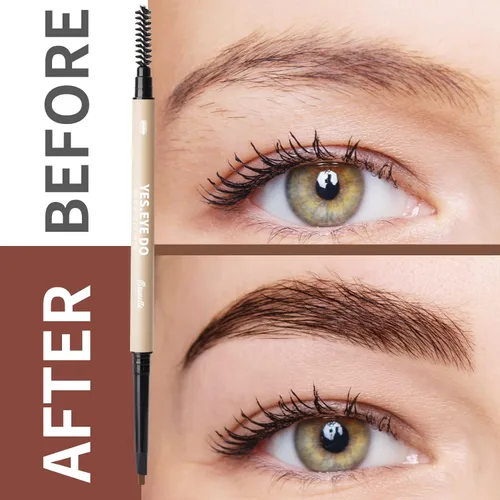 Miniatura 3 de Auburn - Lápiz de cejas rojo automático con cepillo para cabello rojo, lápiz de cejas rojizo ultra delgado para laminación de cejas, resistente al
