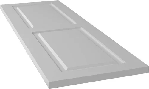 Miniatura 10 de Persianas de PVC True Fit de 18"An x 48"Al con Dos Paneles Elevados Iguales, Imprimadas (Por Par - Herrajes No Incluidos)