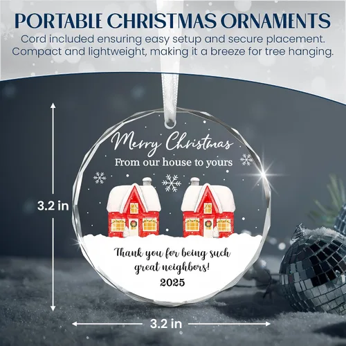 Miniatura 4 de Adorno de Navidad de vecino 2025 – Regalos de Navidad pensados para vecinos, adornos acrílicos para vecinos amigos, mejores amigos, regalos