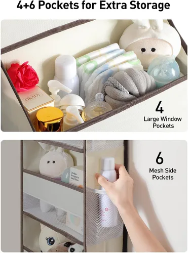 Miniatura 3 de Yecaye Organizador colgante sobre la puerta, 1 paquete, 35.2 libras de carga de juguetes de peluche, organizadores de baño a prueba de columpios