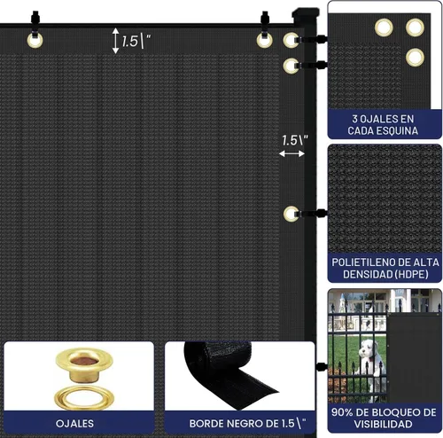 Miniatura 4 de Windscreen4less - Pantalla de valla de privacidad de 6'x50', malla resistente para sombreado, cubierta de tela para jardín, pared, patio, piscina