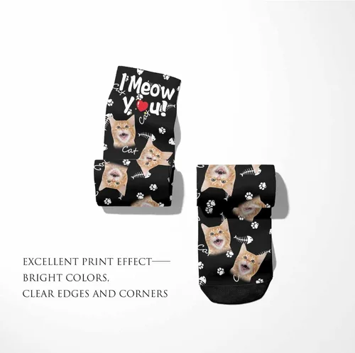 Miniatura 73 de Artsadd Calcetines personalizados para mujeres y hombres, amantes de los perros y gatos, regalos divertidos unisex personalizados