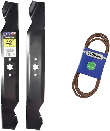 Miniatura 11 de MaxPower 561548B Juego de 2 cuchillas para muchos cortadoras MTD de 42 pulgadas, Cub Cadet, Troy-Bilt Sustituye a OEM #s 742-04308, 942-04308