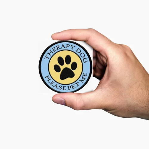 Miniatura 9 de Therapy Dog - Parche cosido con estampado de patas, para terapia de perro o arnés