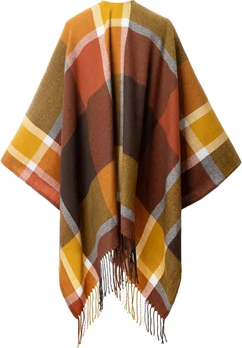 Miniatura 2 de Moss Rose Chal de viaje para mujer, capa tipo poncho de frente abierto para otoño e invierno