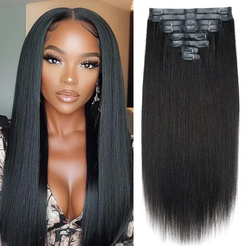 Miniatura 16 de Extensiones de cabello con clip de 12 pulgadas, rizado birmano, negro natural, extensiones de cabello con clip rizado birmano, cabello humano real