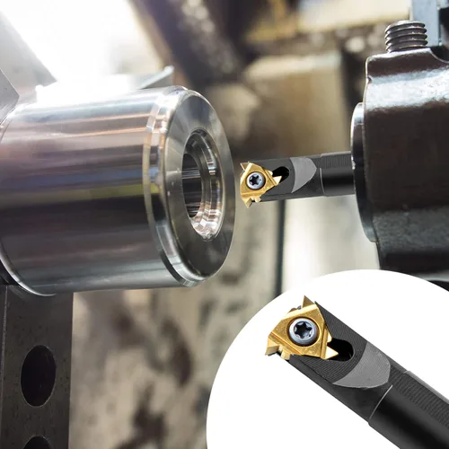 Miniatura 7 de Herramientas de corte de torno de metal – 1/2" y 5/8" soporte para herramientas de roscado barras de mandrinar con 10 piezas de insertos de carburo