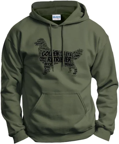 ThisWear Golden Retriever Word Art - Sudadera con capucha para perro y cachorro