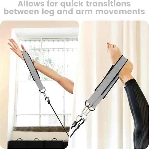 Miniatura 4 de 2 correas cómodas de doble bucle para Pilates de grosor mejorado, correa de anillo en D para gimnasio en casa y accesorios de entrenamiento de yoga