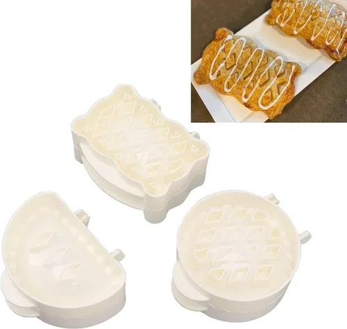 Miniatura 5 de Moldes para tartas de mano, 3 moldes para hornear mini moldes de pastel de mano, moldes de Navidad para tartas de mano, mini máquina para hornear