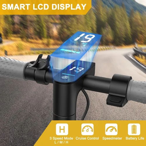 Miniatura 5 de Qlaway 10/8.5" E Scooter for Adults 19 MPH Sport Escooter 350W Motor, Electric Scooter 15-22 Miles Range, Bearing 265 LBS/APP Control Gris- amarillo