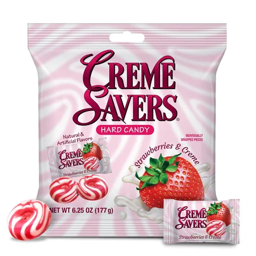Miniatura 2 de Creme Savers - Caramelo duro de fresas y crema El sabor de fresas frescas remolinadas en crema rica Los clásicos originales Creme Savers traídos