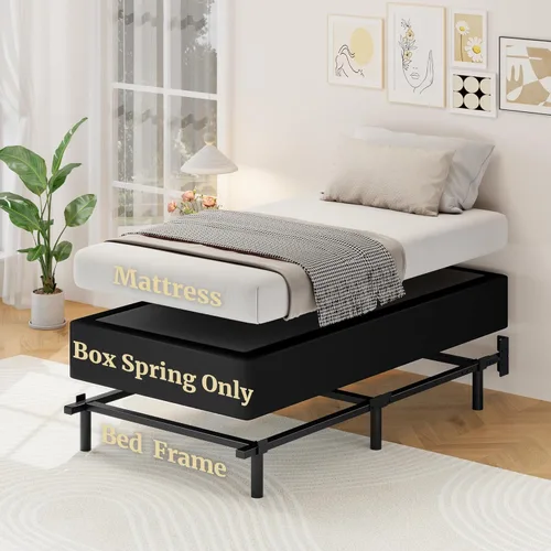 Miniatura 4 de Awesofurni Somier de Perfil Alto de 10 Pulgadas para Cama Individual, Somier de Cama Individual de 10 Pulgadas Solo, Base de Colchón de Perfil Alto