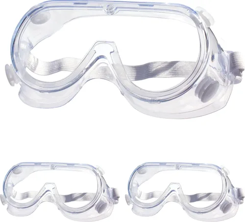 Paquete de 3 gafas de seguridad ajustables para protección ocular contra salpicaduras ajustables para laboratorios, trabajadores de construcción,