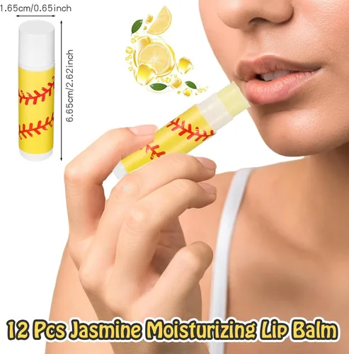 Miniatura 5 de 60 piezas de regalos de softbol regalos de fiesta de sóftbol con 12 coleteros 12 bolsas de maquillaje, 12 bálsamo labial, 12 llaveros para lápiz