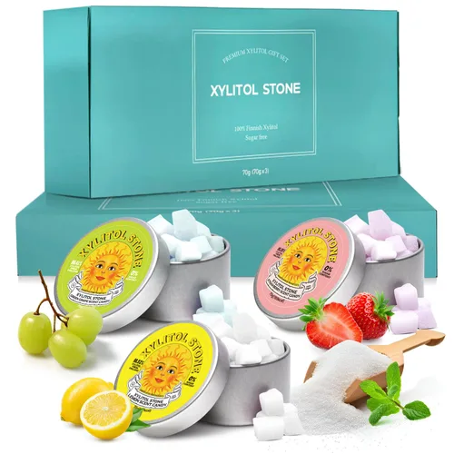 Miniatura 23 de Xylitol Stone Caramelos sin azúcar - Veganos y compatibles con dieta cetogénica, caramelos duros únicos sin azúcar - Dulces con 100% sabor natural