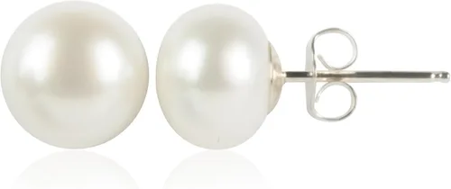 Aretes de plata de ley con elegantes perlas de botón cultivadas en agua dulce, perlas de 0.197-0.472 in, caja de regalo incluida con aretes