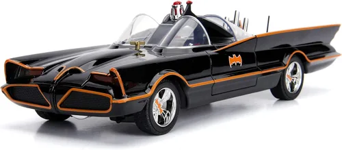 Miniatura 9 de Jada DC Comics 1:18 1966 Serie de TV clásica Batmobile - Coche fundido a presión con figuras de Batman y Robin de 3 pulgadas, juguetes para niños