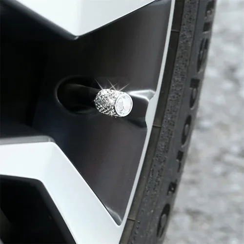 Miniatura 6 de zipelo Tapas de vástago de válvula brillantes, paquete de 4 fundas de válvula de neumático de automóvil con diamantes de imitación, tapa a prueba