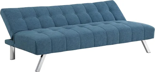 Miniatura 5 de OSP Home Furnishings Sawyer - Sofá futón convertible con fácil elevación y patas de acero inoxidable, tela azul
