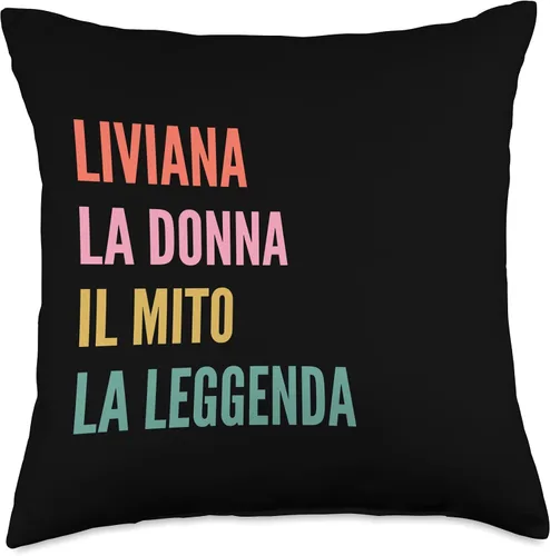 Miniatura 4 de Disegni Di Nomi Italiani Divertenti Per Liviana Liviana - Almohada italiana divertida con el nombre, 16 x 16 pulgadas, multicolor